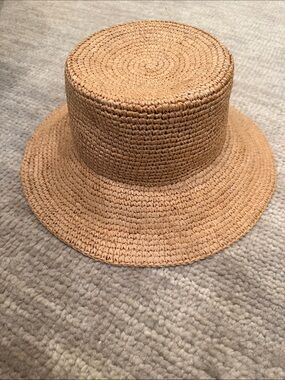 J crew Woven Straw Hat in Natural Tan - S/M